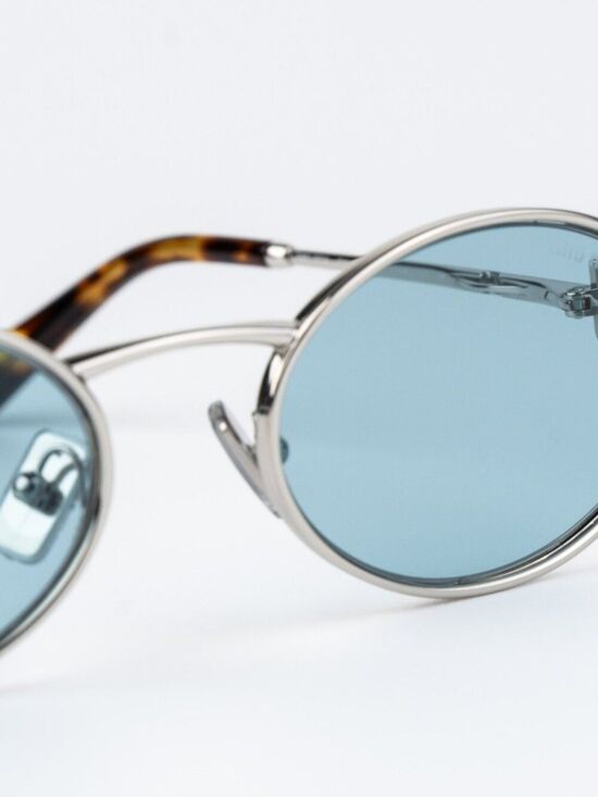 Miu Miu Women Sunglasses LOGO Silver Blue Oval MU52YS 1BC20R NEW AUTHENTIC main image 7